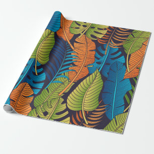 Papier Cadeau Floral seamless pattern with leaves. tropical back