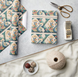 Papier Cadeau FLoral Teddy Bear lettre X