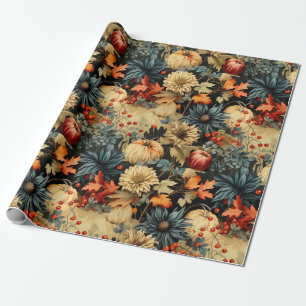 Papier Cadeau Floral Thanksgiving Motif Vintage (12)