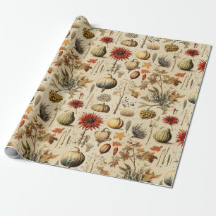 Papier Cadeau Floral Thanksgiving Motif Vintage (3)