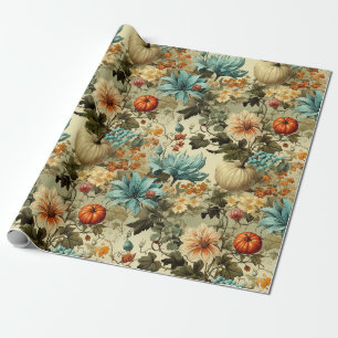 Papier Cadeau Floral Thanksgiving Motif Vintage (5)