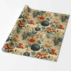 Papier Cadeau Floral Thanksgiving Motif Vintage (6)