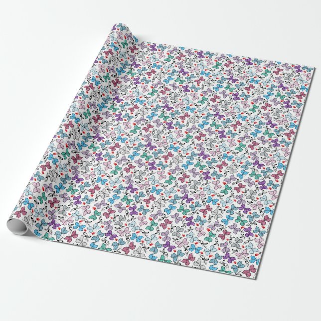 Papier Cadeau Floral Valentine Motif (Déroulé)