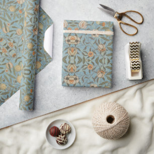 Papier Cadeau Floral vintage William Morris Fruit Bleu Floral