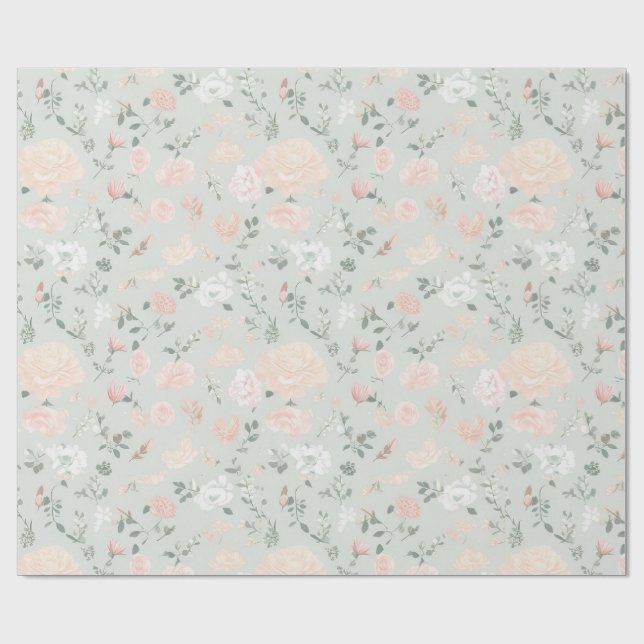 Papier Cadeau Floral Wrapping Paper (Plat)