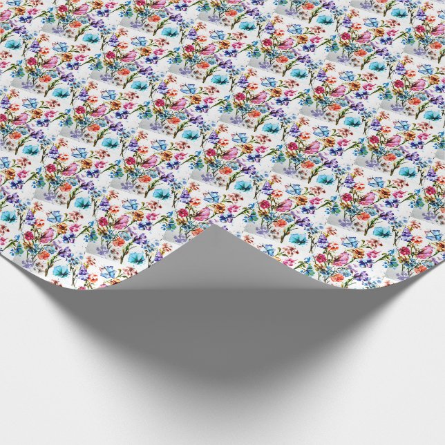 PAPIER CADEAU FLORALE BLANCHE (Coin)
