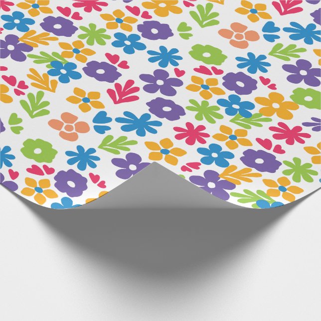 Papier Cadeau Florales Abstraites colorées (Coin)