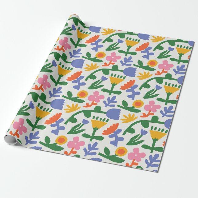 Papier Cadeau Flore printanière (Déroulé)