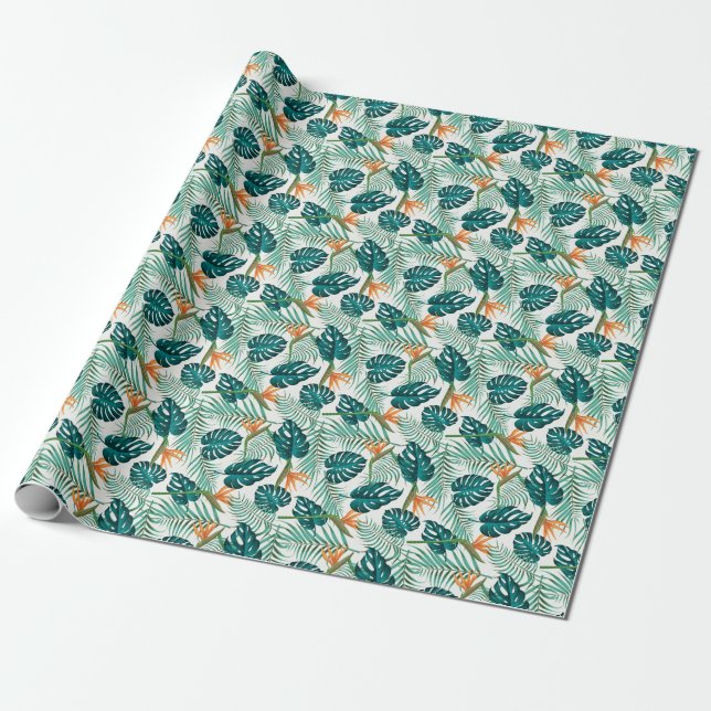 Papier Cadeau Flore tropicale : Flore Design sans joint (Déroulé)