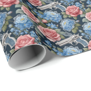 Papier Cadeau Flore vintage Revolver Avec Dentelle Et Fleurs