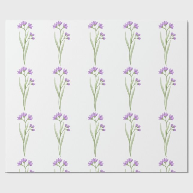 Papier Cadeau flores violetas delicadas (Plat)