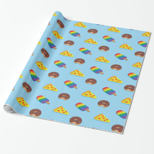 Papier Cadeau Flotteurs de Piscine Motif Anniversaire d'Été