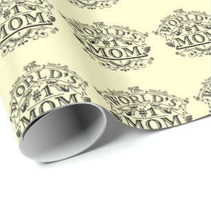 Papier Cadeau Flourish vintage de maman du numéro un du monde