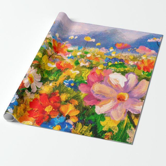 Papier Cadeau Flowers paintings monet painting claude impression (Déroulé)