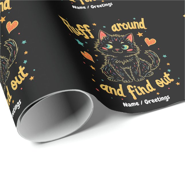 Papier Cadeau Fluff Around et Découvrez Le Parfait Mème  (Coin rond)
