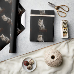 Papier Cadeau Fluffy Gris