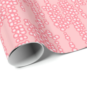Papier Cadeau Flux de bulles, rose corail