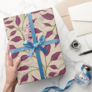 Papier Cadeau Flux de feuilles dansantes Feuillage vert délicat