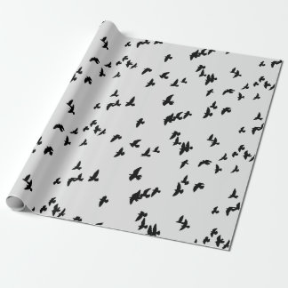 Papier Cadeau Flying Black Birds Gothique