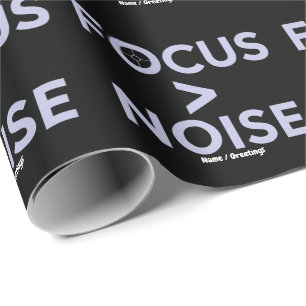 Papier Cadeau FOCUS > BRUIT Typographie Moderne Motivante