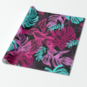 Papier Cadeau Foliage Tropical Monstera Feuille