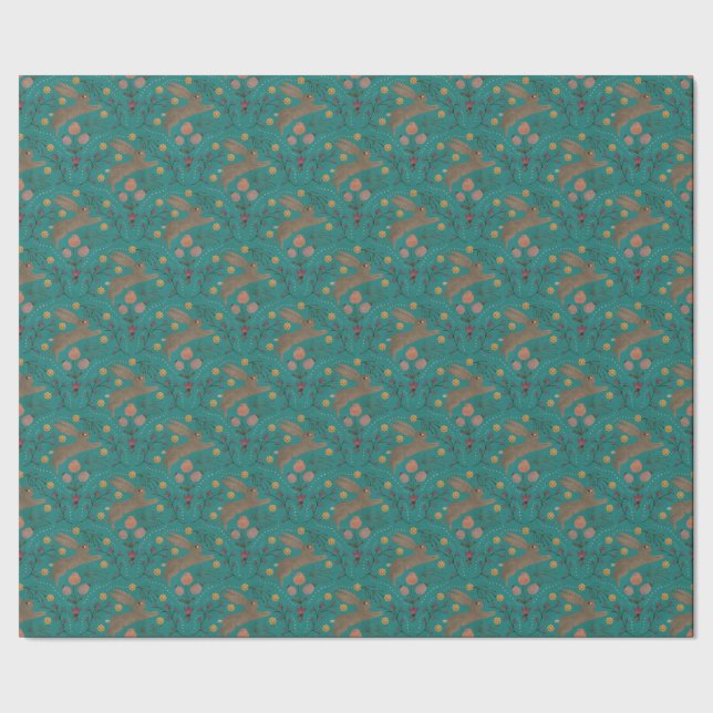 Papier Cadeau Folk Rabbits (Couture)