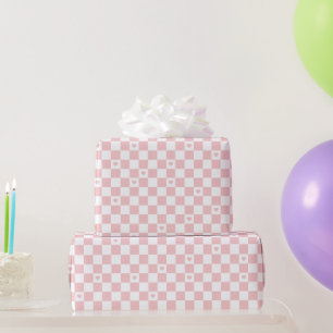 Papier Cadeau Fond à motif carreaux rose