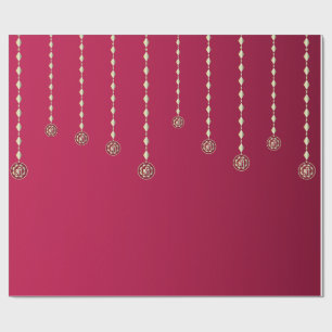 Papier Cadeau Fond de Diwali avec Diya Suspendu de Luxe