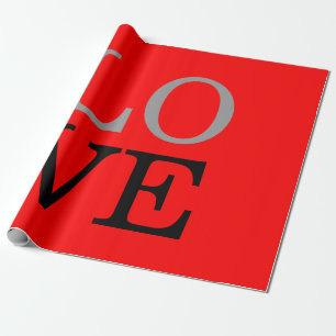 Papier Cadeau Fond de mariage d'amour de fond rouge gris