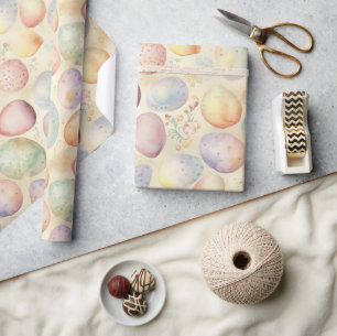 Papier Cadeau fond de Pâques avec fleurs de printemps, œuf color