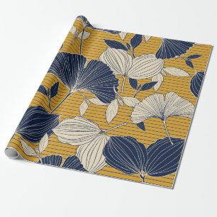 Papier Cadeau Fond de plante tropical et motif feuille sans join