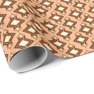 Papier Cadeau Fond d'écran Art Déco Motif, corail et Brown
