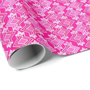 Papier Cadeau Fond d'écran Art Déco Motif, Fuchsia Pink