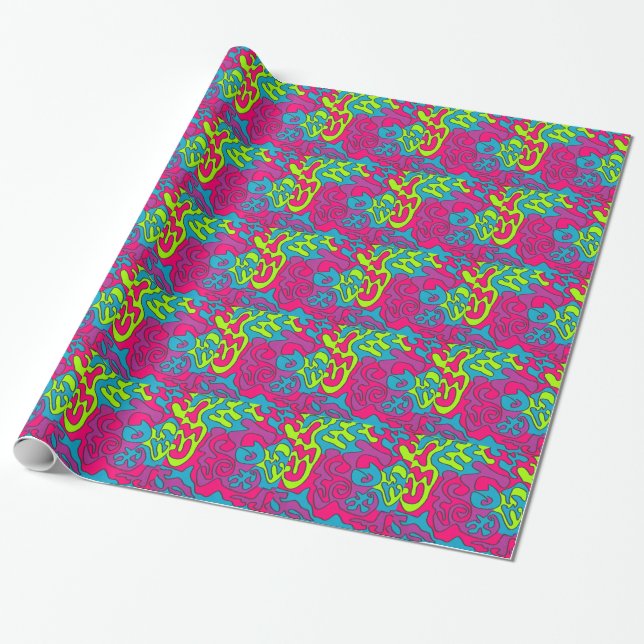 Papier Cadeau Fond Texturé Coloré Moderne (Déroulé)