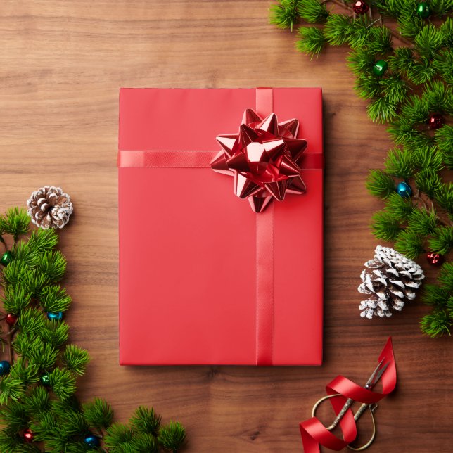 Papier Cadeau Fond uni rouge solide (Cadeau de vacances)