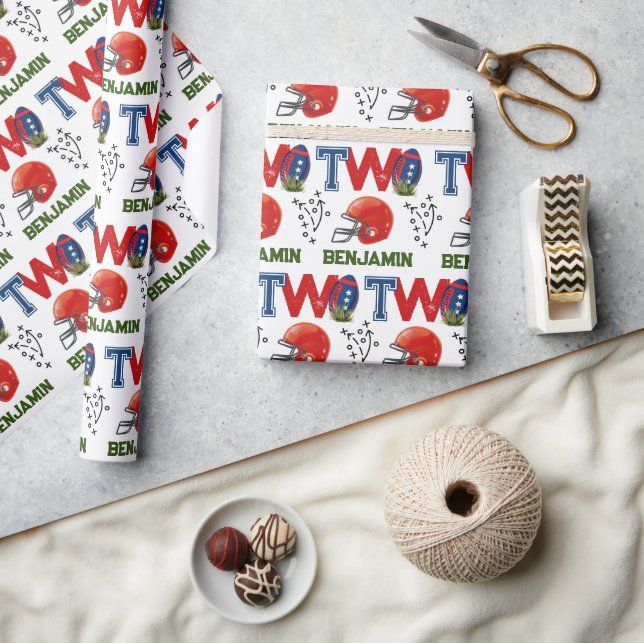 Papier Cadeau Football américain 2e anniversaire (Artisanat)