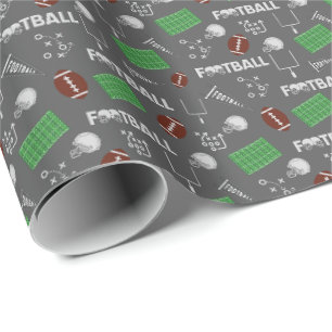 Papier Cadeau Football amusant sur gris foncé