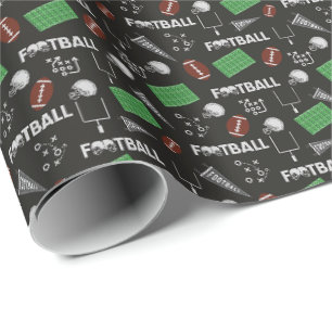 Papier Cadeau Football amusant sur le noir