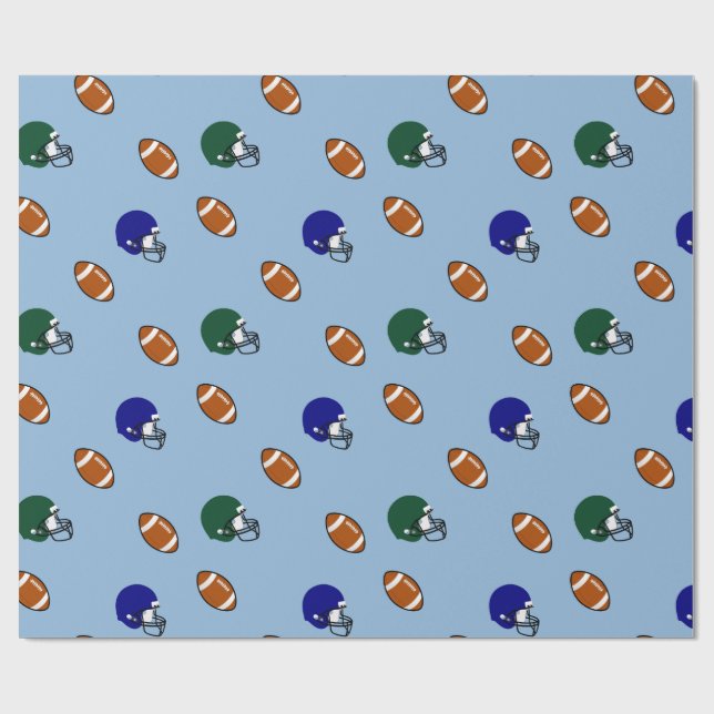 Papier Cadeau Football et casques (Plat)
