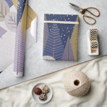 Forêt bohème avec bleu marine, Noël