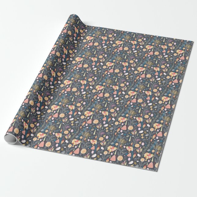 Papier Cadeau Forêt d'automne : Beauté saisonnière texturée. (Déroulé)