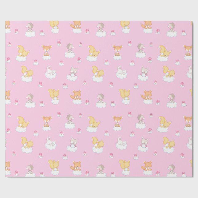 Papier Cadeau Forêt de bébé (Plat)