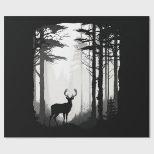 Papier Cadeau Forêt de cerfs faune