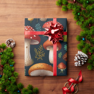 Papier Cadeau Forêt de champignons enchanteresse