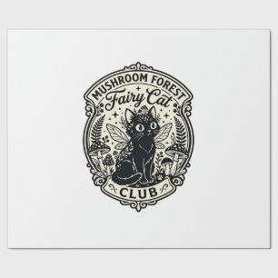 Papier Cadeau Forêt de champignons Fée Chat Drôle Chat Graphique