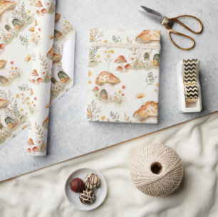 Papier Cadeau Forêt de champignons I Conte de fées enfants