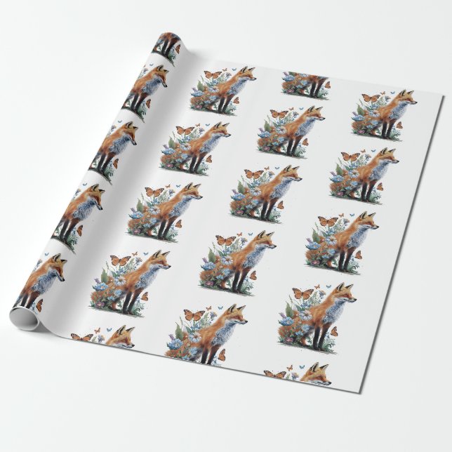 Papier Cadeau Forêt des amoureux des renards (Déroulé)