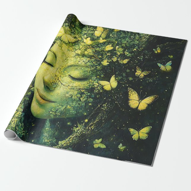 Papier Cadeau Forêt enchantée de la déesse papillon (3) (Déroulé)