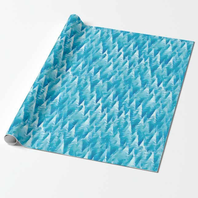 Papier Cadeau Forêt fractale bleue (Déroulé)
