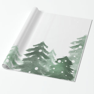 Papier Cadeau Forêt hivernale enneigée